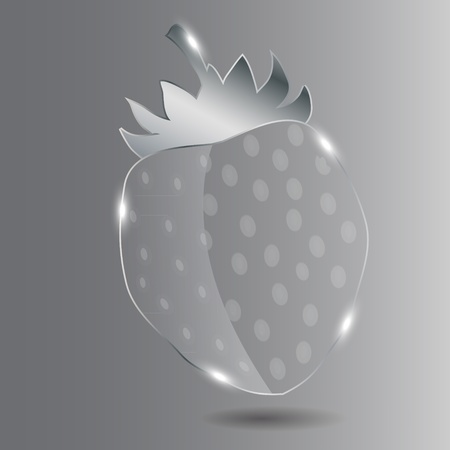 Realistic glass strawberryのイラスト素材