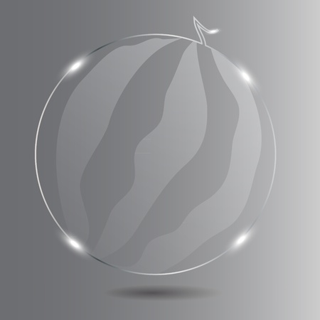 Realistic glass watermelonのイラスト素材