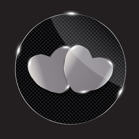 Heart glass Button vector illustrationのイラスト素材