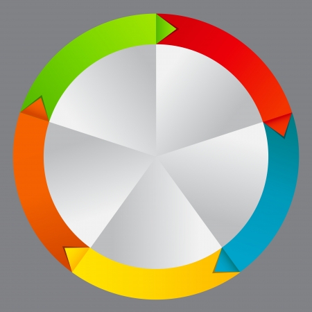 Concept of colorful circular banners with arrows for different business design. Vector illustrationのイラスト素材