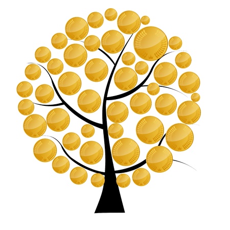 a money tree with coins のイラスト素材