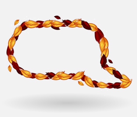 Autumnal leaf environmental speech bubble  Vector illustrationのイラスト素材