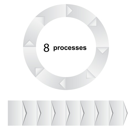 Concept of colorful circular banners with arrows for different business design illustrationのイラスト素材