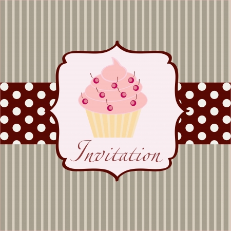 cupcake invitation backgroundのイラスト素材