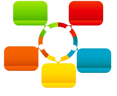 Concept of colorful circular banners with arrows for different business design  Vector illustrationのイラスト素材