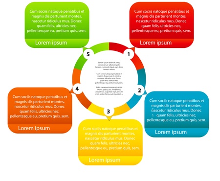 Concept of colorful circular banners with arrows for different business design  Vector illustrationのイラスト素材