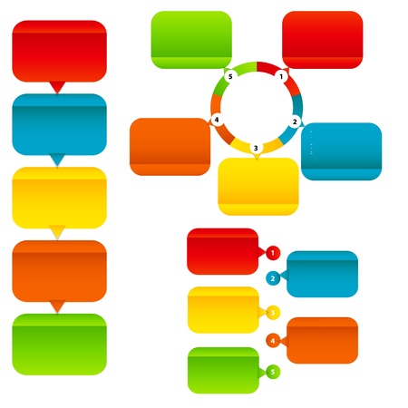 Concept of colorful circular banners with arrows for different business design  Vector illustrationのイラスト素材