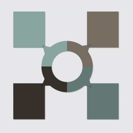 Concept of colorful circular banners with arrows for different business design  Vector illustrationのイラスト素材