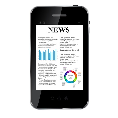 Abstract design mobile phone with news concept のイラスト素材
