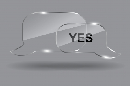 Set of realistic glass speech bubbles. Vector illustration.のイラスト素材