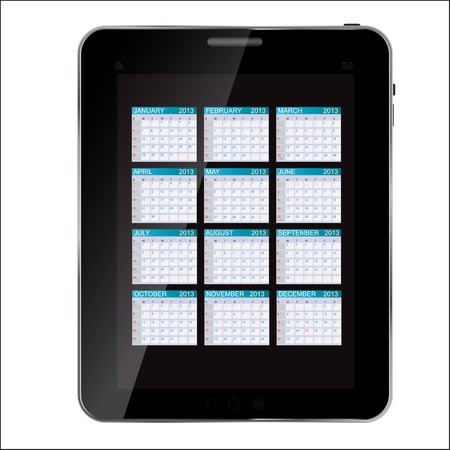 2013 year calendar on abstract  design Tablet のイラスト素材