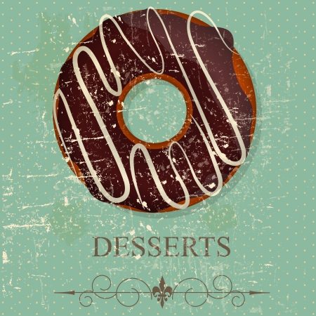 Retro vintage grunge style dessert menu   illustrationのイラスト素材