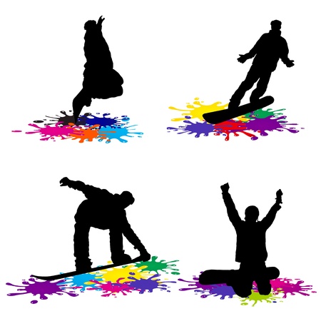 snowboarding grunge  illustrationのイラスト素材