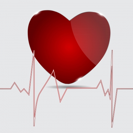 Cardiogram with heart  Vector illustration のイラスト素材