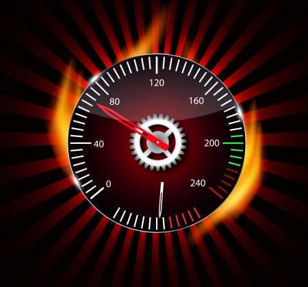 Checkered flag, speedometer  Vector Illustration のイラスト素材