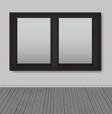 White frames in art gallery illustrationのイラスト素材