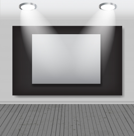 White frames in art gallery illustrationのイラスト素材