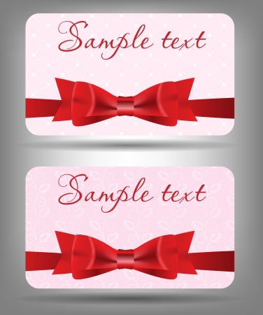 Card with bow and ribbon  illustrationのイラスト素材