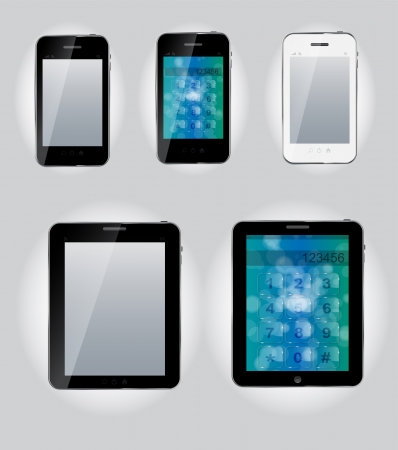 Tablet computer and mobile phone iconsのイラスト素材