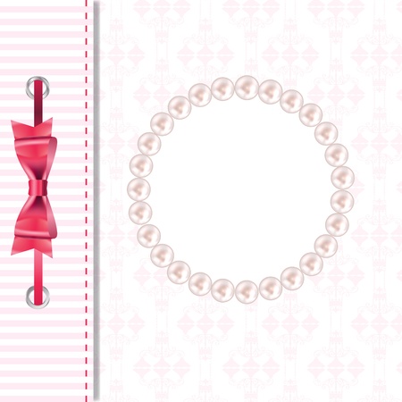 Vector greeting card or cover with bow  Space for your text or pのイラスト素材