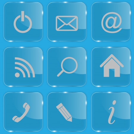 Set of shiny glass web buttons vector illustrationのイラスト素材