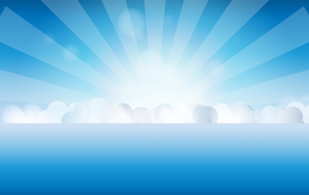 sunset sky, waterのイラスト素材