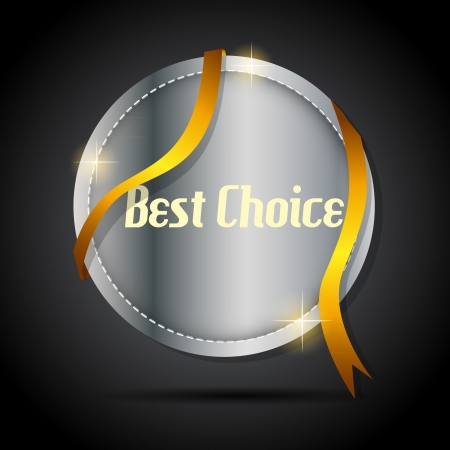 best choice  label with red ribbon のイラスト素材