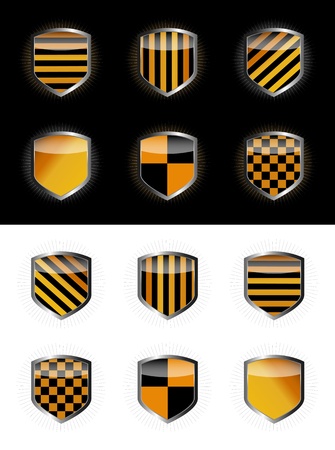 Protect shield set vector illustrationのイラスト素材