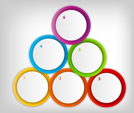 Concept of colorful circular banners with arrows for different bのイラスト素材
