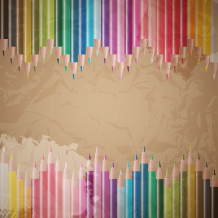 vector set of colored pencilsのイラスト素材