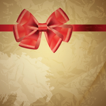 background with bow on realistic paper vector illustrationのイラスト素材