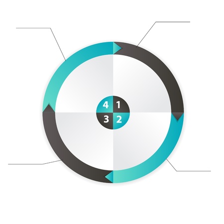 Concept of colorful circular banners with arrows for different bのイラスト素材