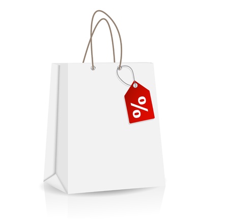 Empty Shopping Bag with sale label  for advertising and brandingのイラスト素材