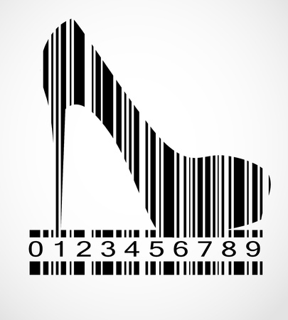 Barcode shoe image のイラスト素材
