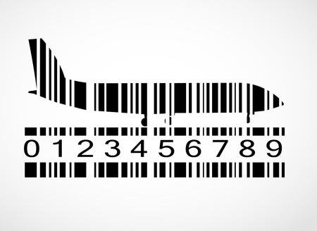 Barcode airplane image vector illustrationのイラスト素材