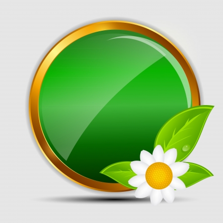 100  natural green label isolated on white vector illustrationのイラスト素材