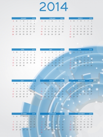 2014 new year calendar illustration.のイラスト素材