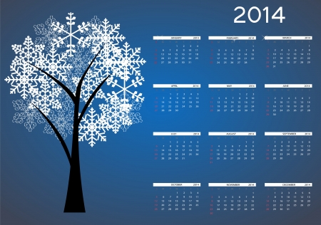 2014 new year calendar のイラスト素材