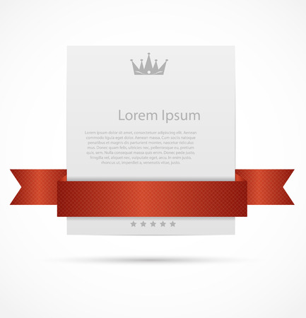White card with  ribbon vector illustrationのイラスト素材