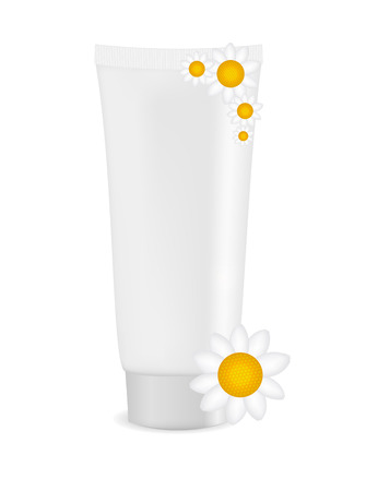 White cream tube with natural sign vector illustrationのイラスト素材
