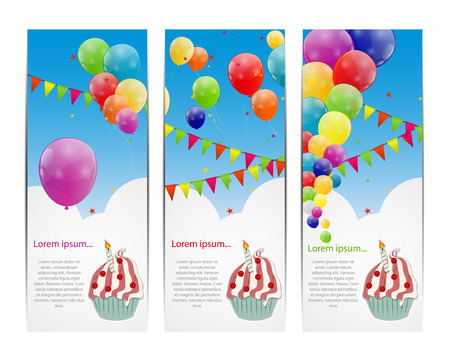 Color glossy balloons background vector illustrationのイラスト素材