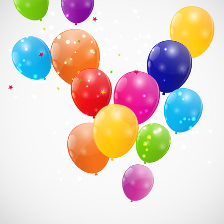 Color glossy balloons background vector illustrationのイラスト素材