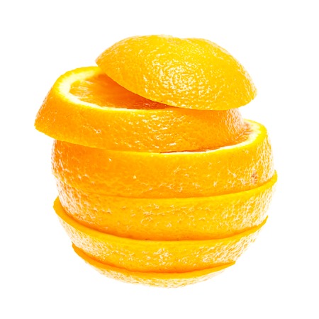 Ripe orange isolated on white 