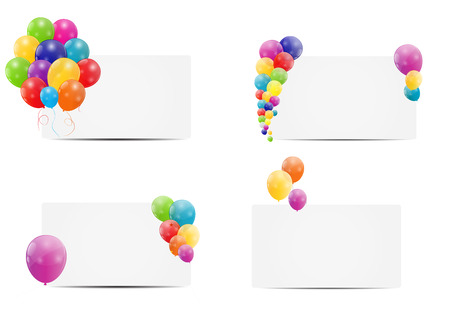 Color glossy balloons card background vector illustrationのイラスト素材
