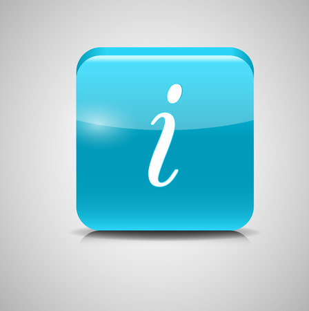 Glass Information Button Icon. Vector Illustrationのイラスト素材