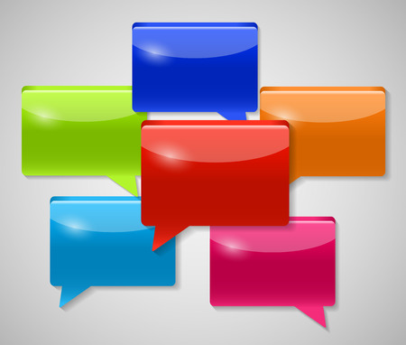 Colored Speech Bubbles Vector Illustration.  のイラスト素材