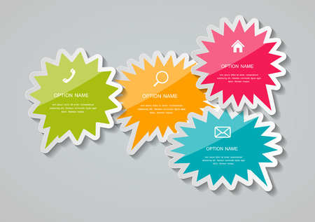 Speech Bubbles Stickers Vector Illustration. のイラスト素材