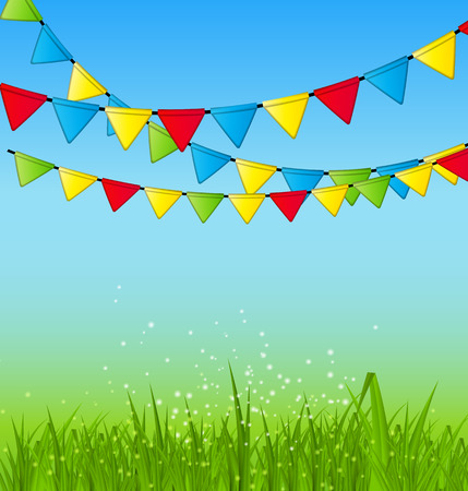 Party Flag Background Vector Illustrationのイラスト素材