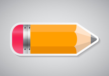 Pencil Sticker Label Vector Illustration. Isolated. のイラスト素材