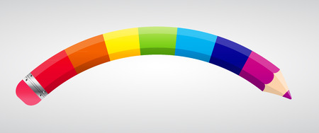 Colored Rainbow Pencil Vector Illustration. Isolated. のイラスト素材